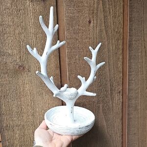 White Bird Branch Jewelry Holder Dish